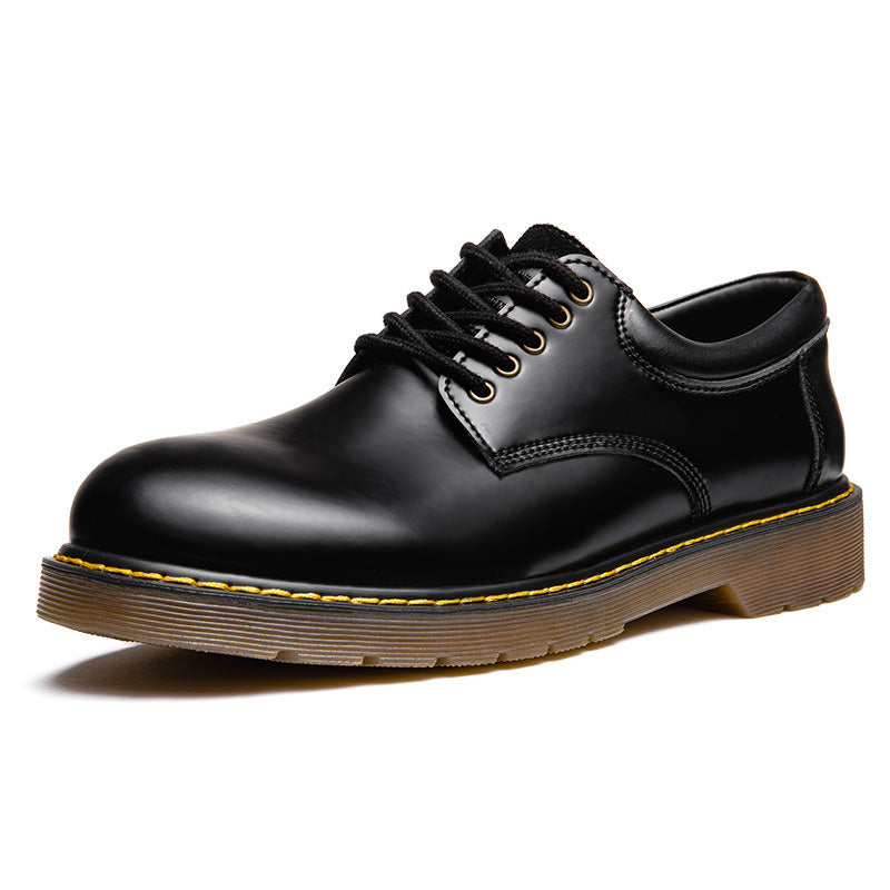 Men Minimalist Leather Flat Casual Work Shoes-RAIIFY
