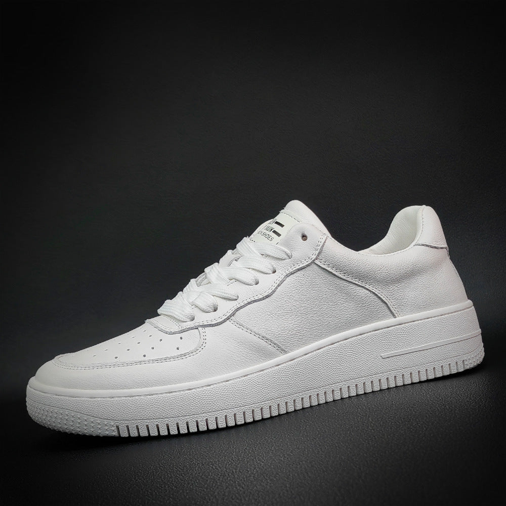 Men Fashion Pure White Casual Skate Sneakers-RAIIFY