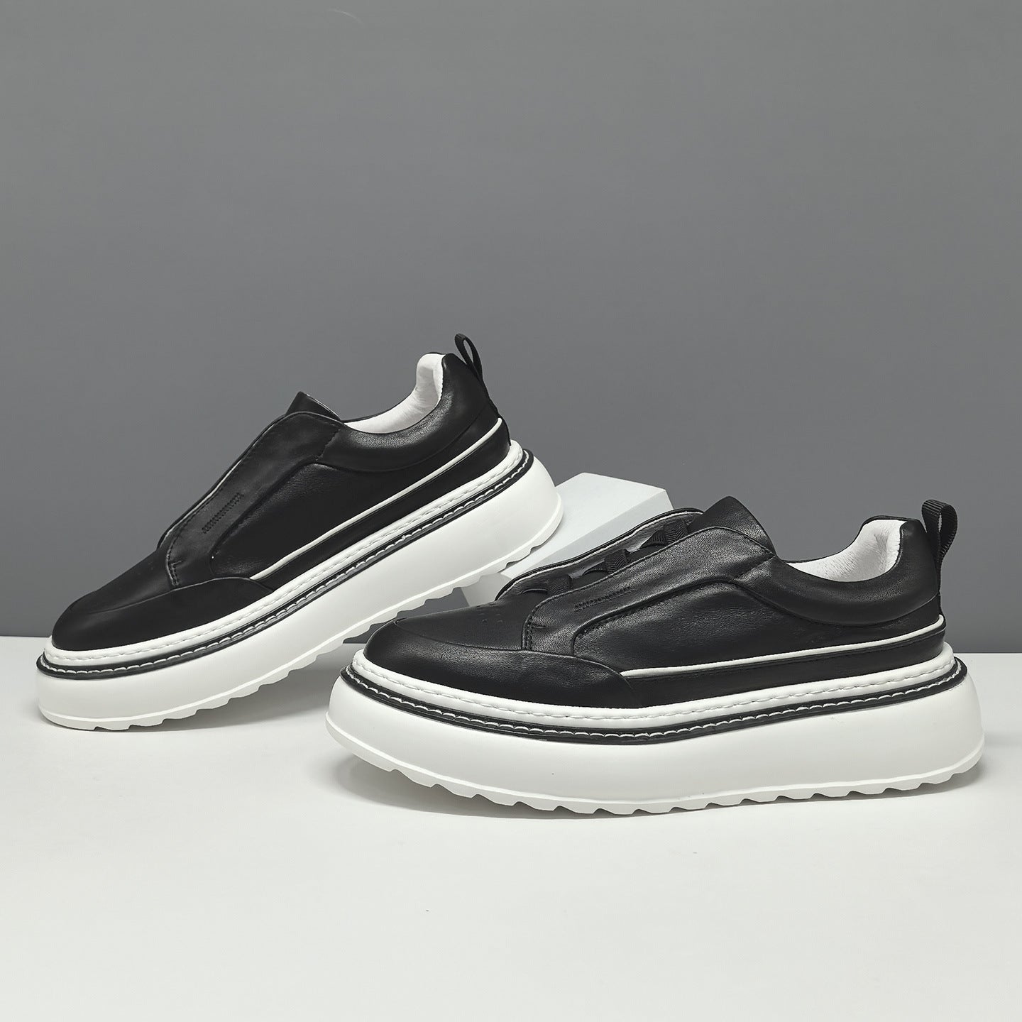 Men's Minimalist Leather Slip-on Casual Shoes-RAIIFY