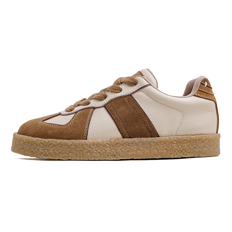Men's Retro Leather Trainers - Genuine Leather & Vintage Stitching-RAIIFY