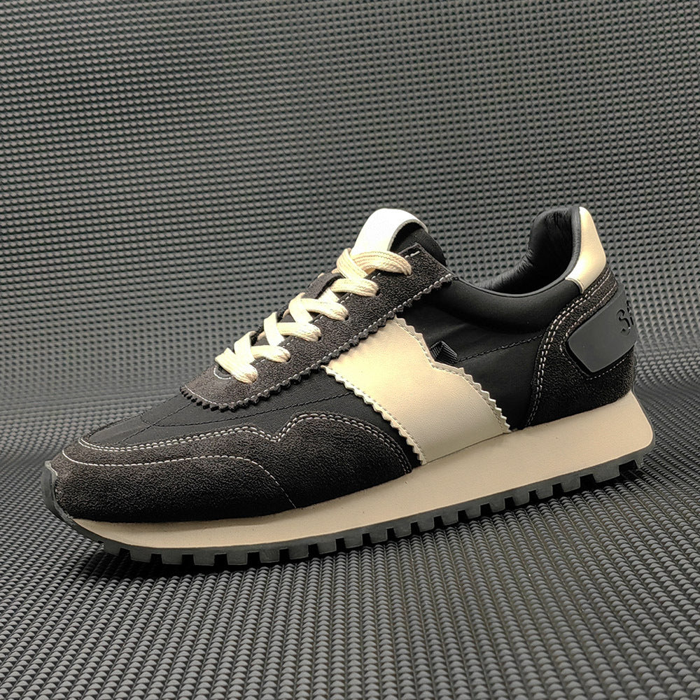 Men Fashion Leather Canvas Casual Training Sneakers-RAIIFY