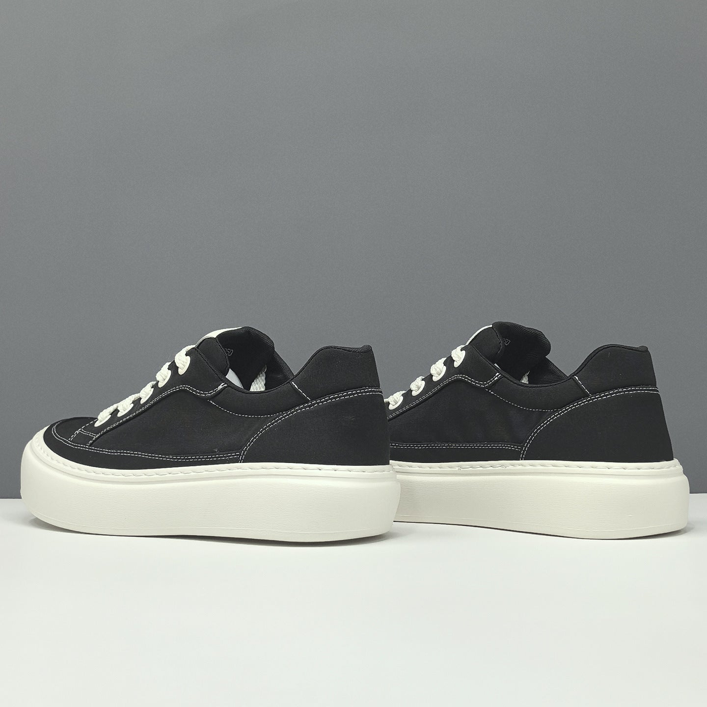 Men Breathable Ice Silk Fabric Platform Wedge Casual Shoes-RAIIFY