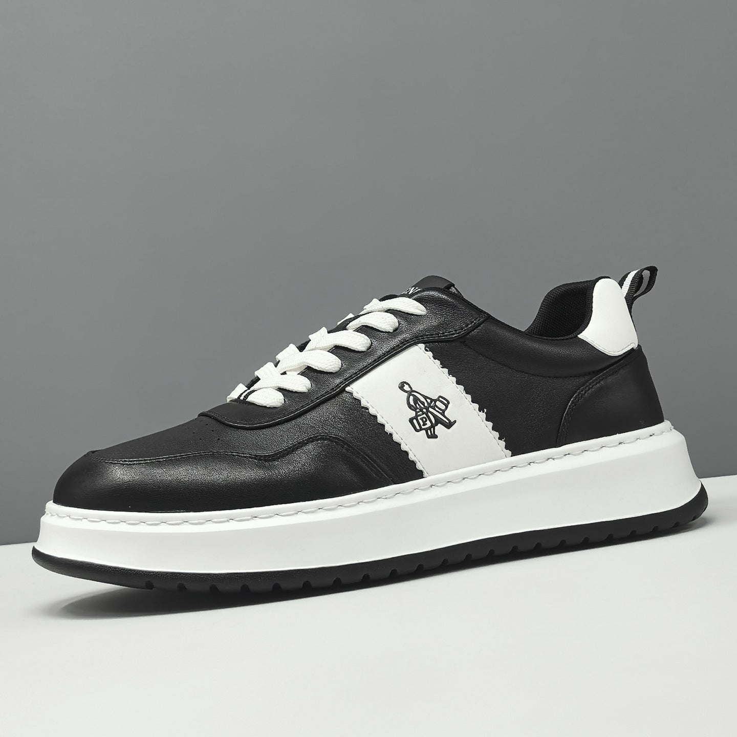 Men's Fashion Leather Flat Casual Sneakers-RAIIFY