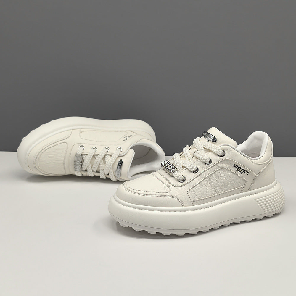 Men Stylish Quilted Leather Casual Sneakers-RAIIFY