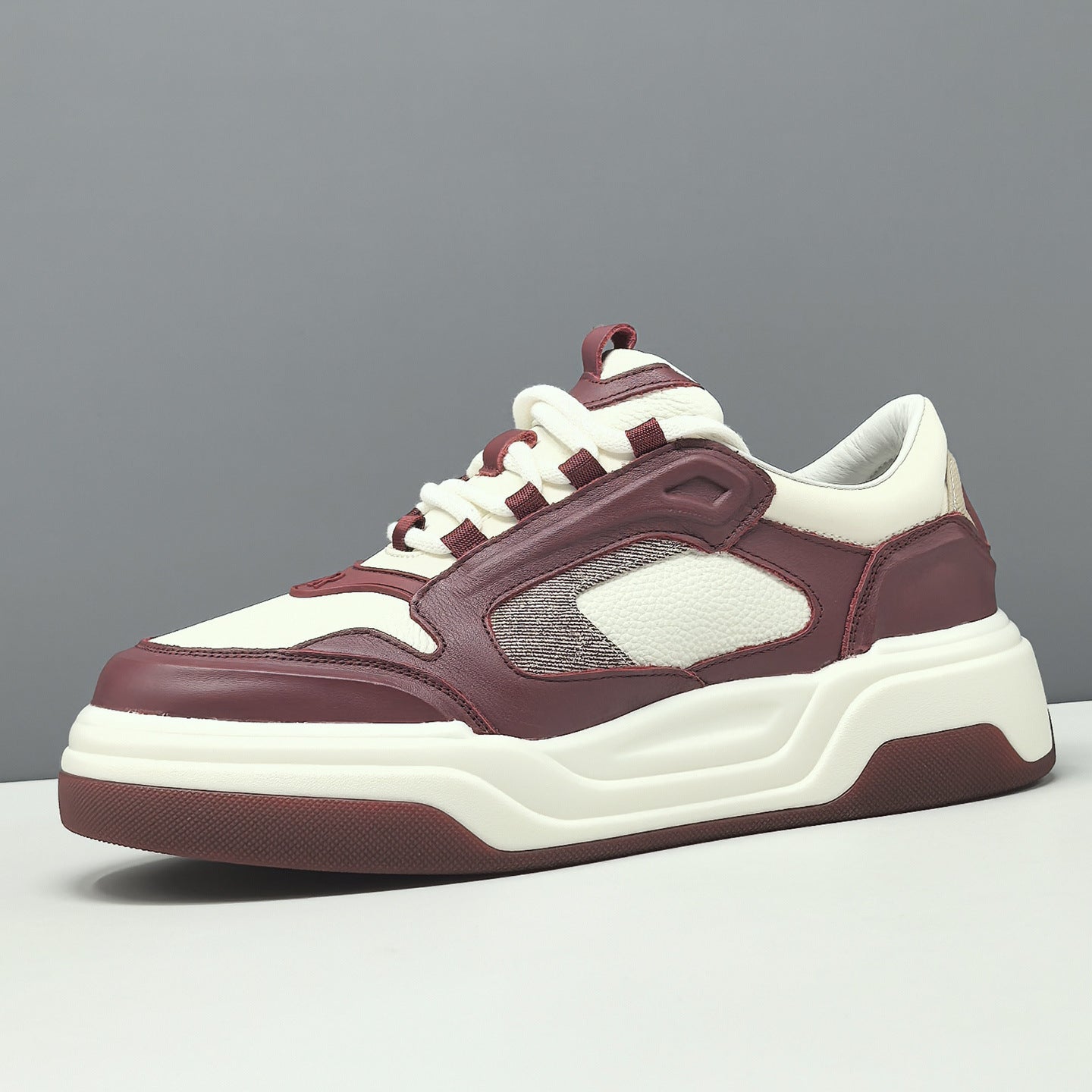 Men's Fashion Color Blocked Leather Casual Sneakers-RAIIFY