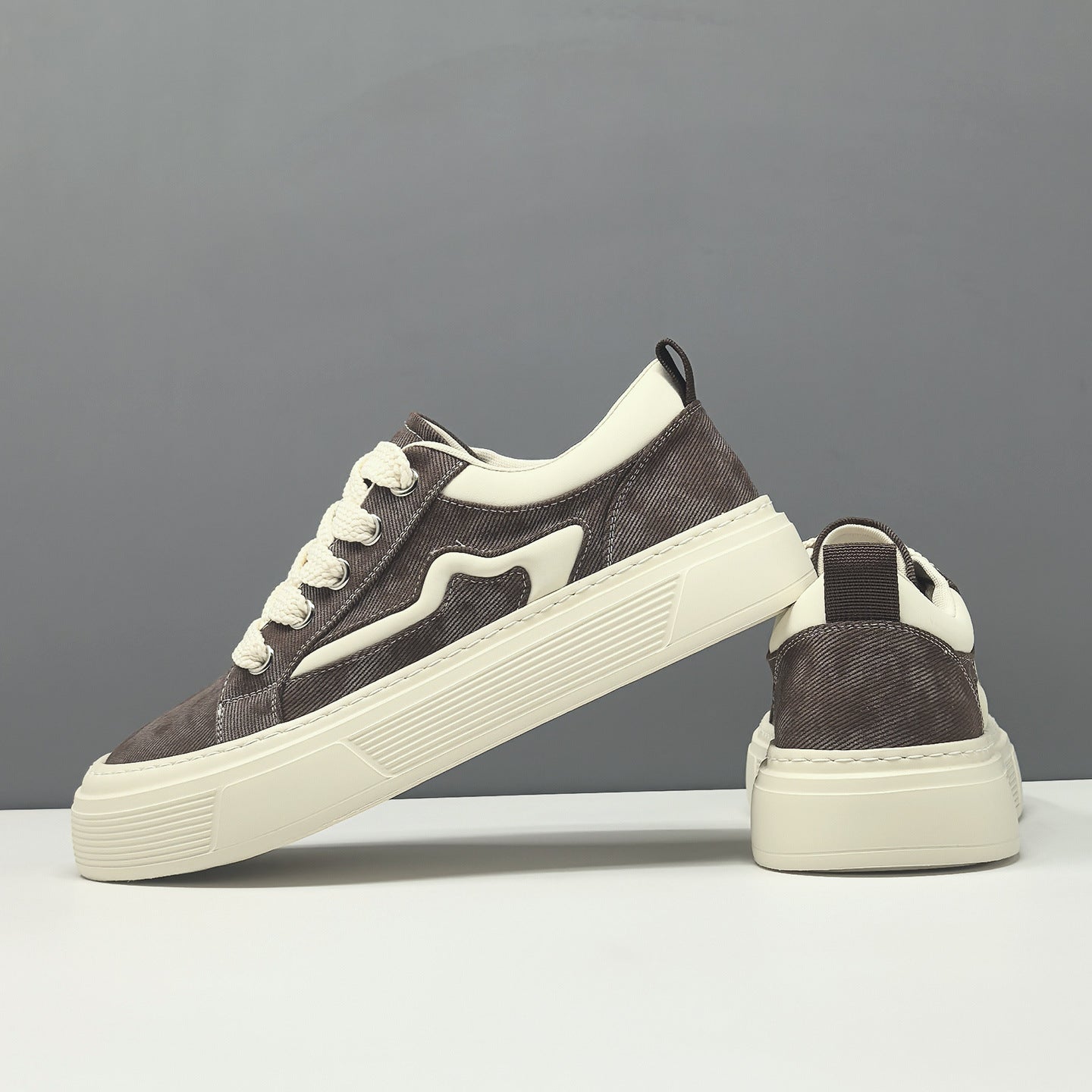Men's Denim Patchwork Casual Board Shoes Fashion Sneakers-RAIIFY