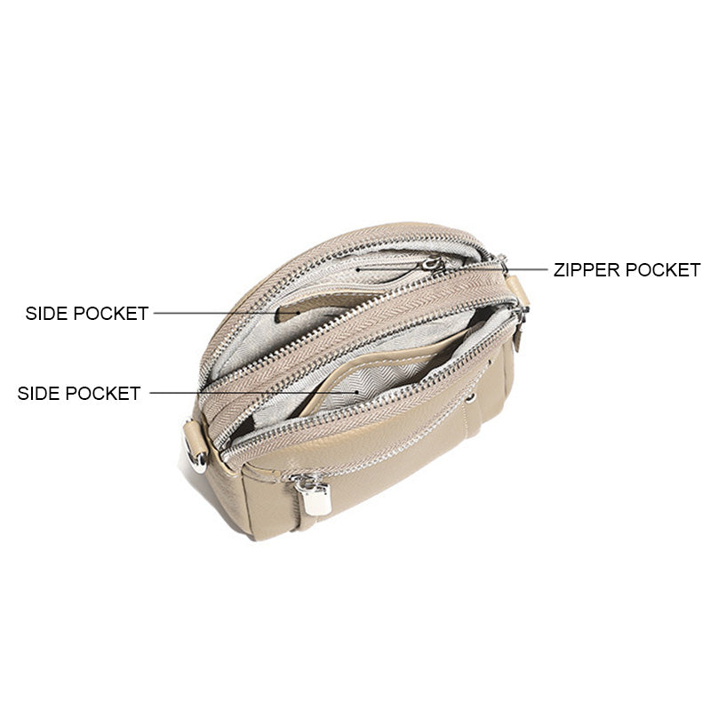 Women's Grain Leather Mini Crossbody Bag-RAIIFY