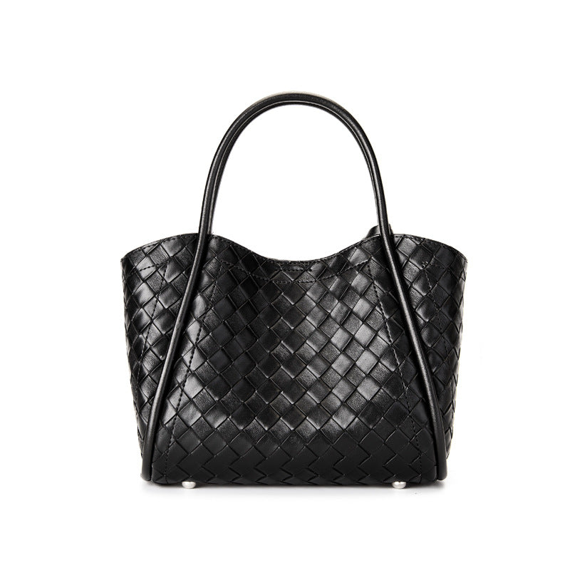 Women’s Retro Woven Leather Casual Tote Bag-RAIIFY