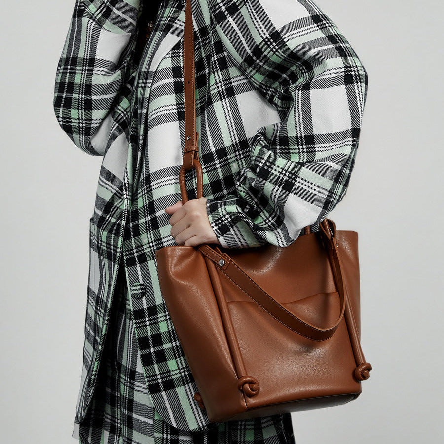 Women’s Vintage Genuine Leather Casual Bucket Bag-RAIIFY