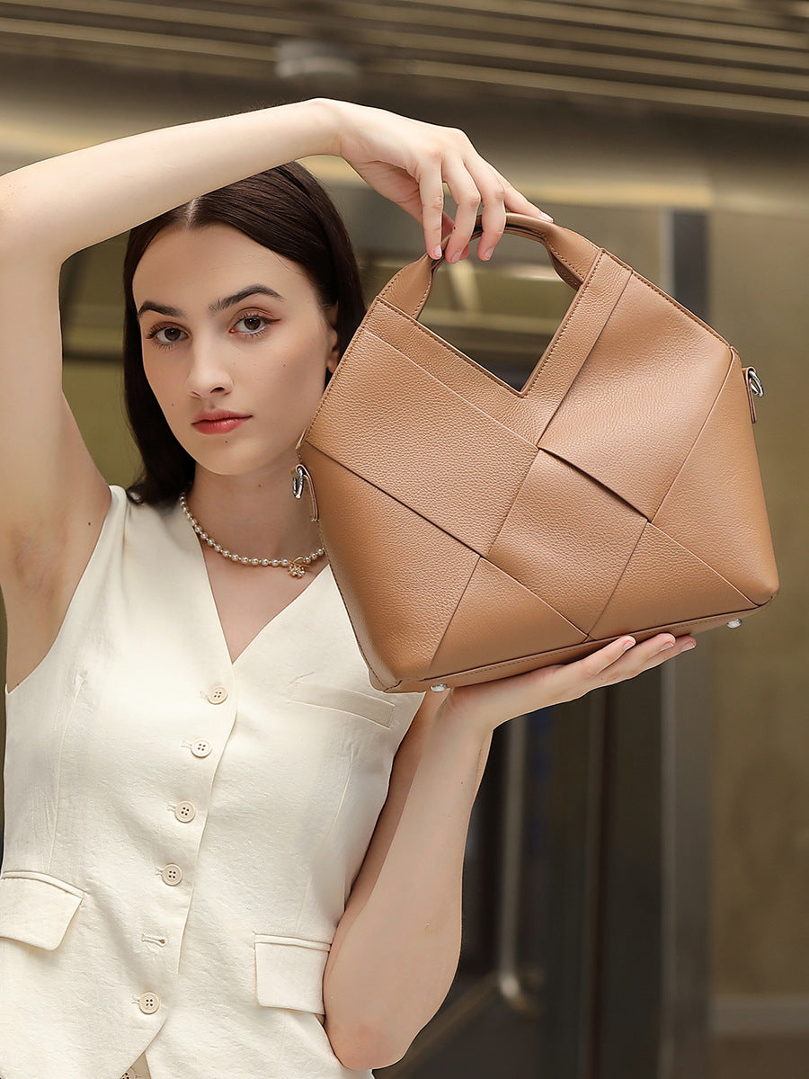 Women's Minimalism Woven Leather Tote Bag-RAIIFY