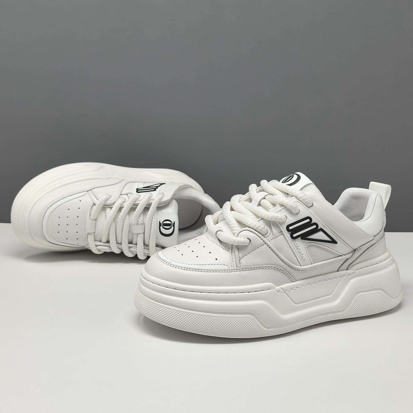 Men's Fashion Breathable Leather Thick Soled Casual Sneakers-RAIIFY