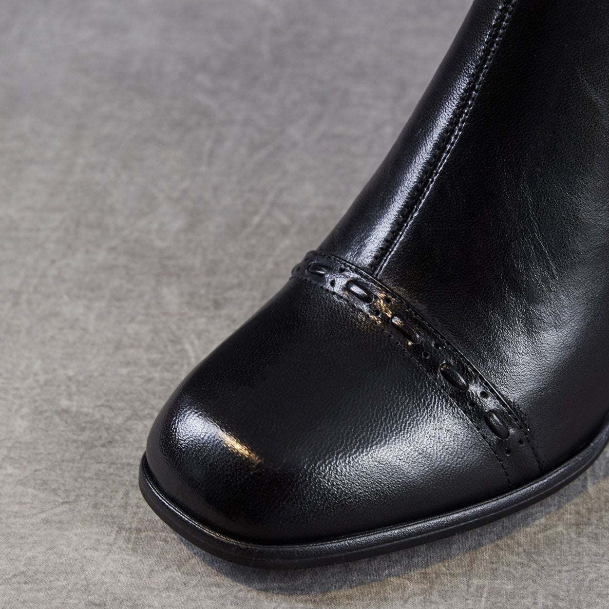 Women's Plain Leather Furred High Heel Ankle Boots-RAIIFY