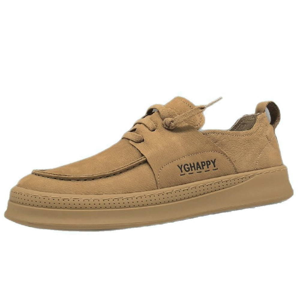 Men Retro Plain Quilted Leather Flat Casual Shoes-RAIIFY