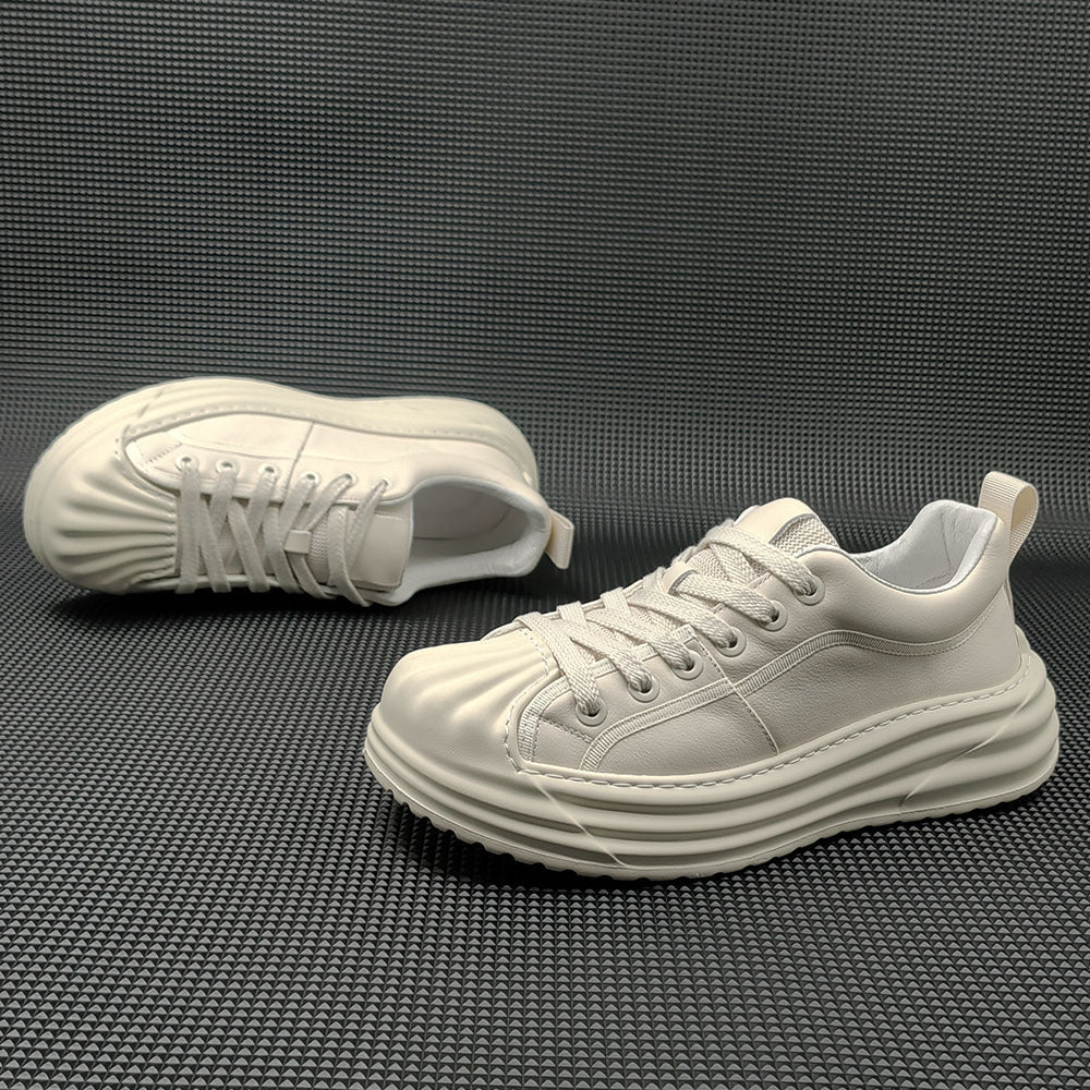 Men Fashion Leather Shell Toe Casual Sneakers-RAIIFY
