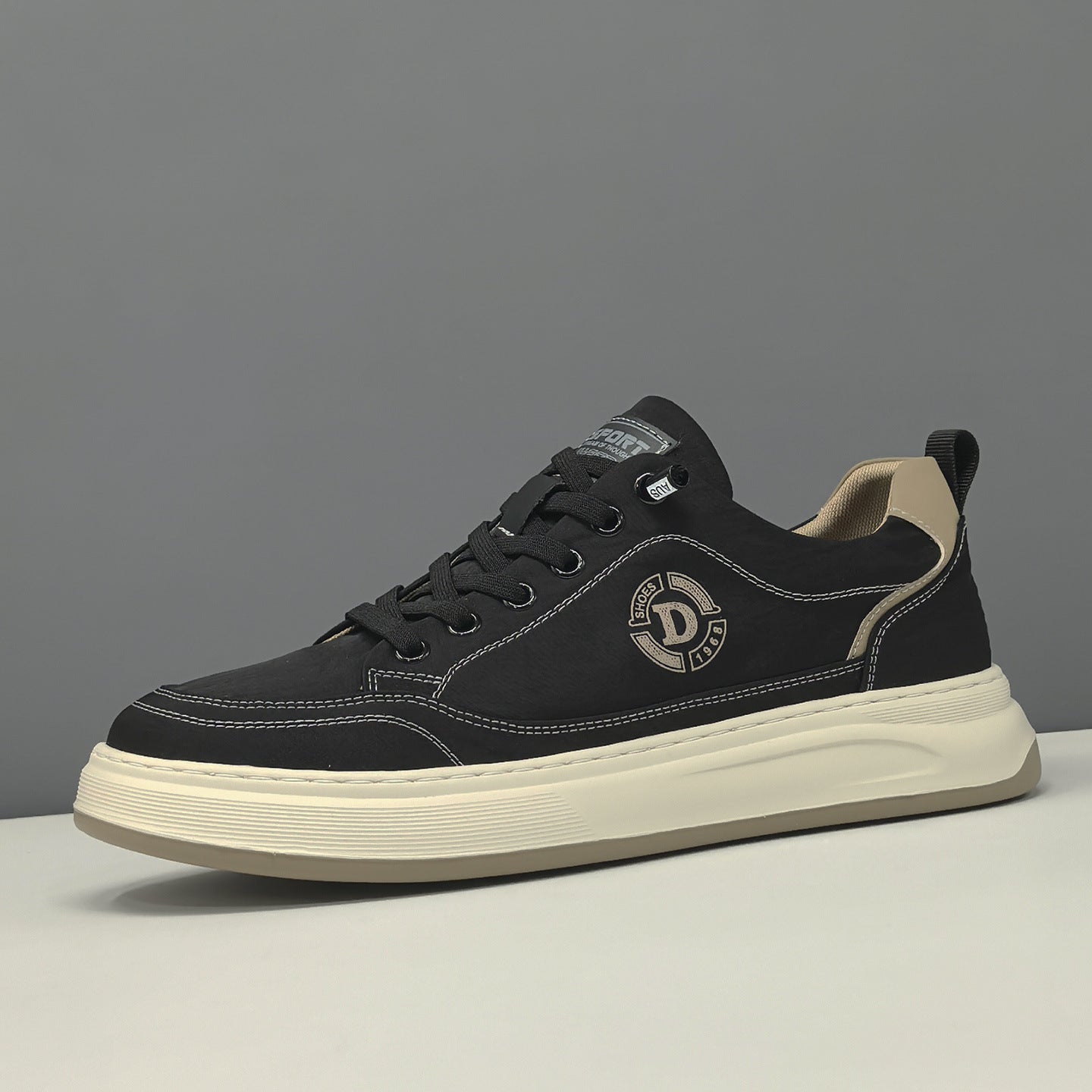 Men's Fashion Embossed Leather Flat Casual Sneakers-RAIIFY