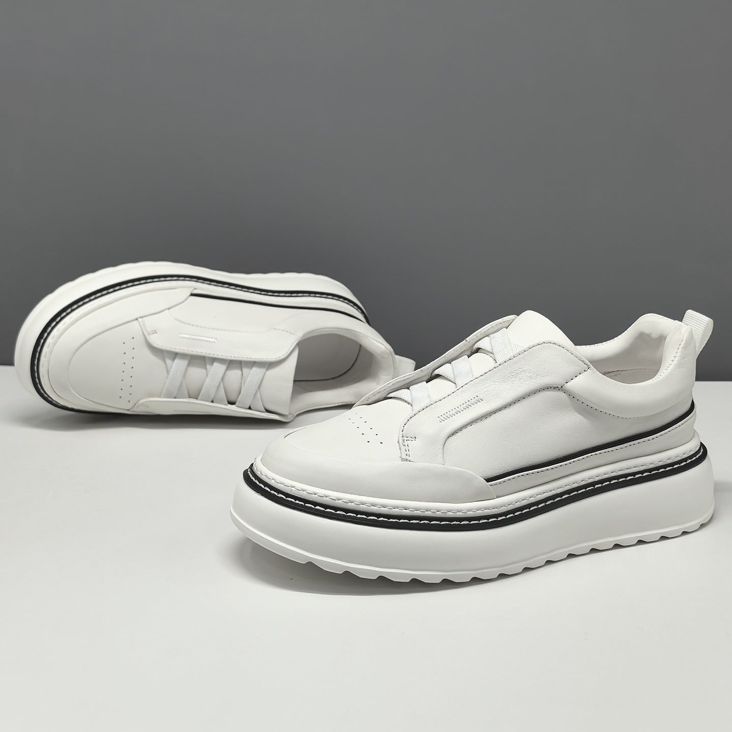 Men's Minimalist Leather Slip-on Casual Shoes-RAIIFY