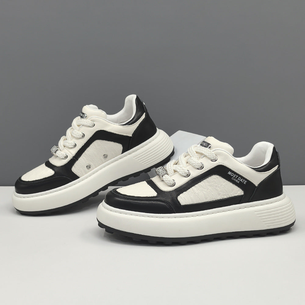 Men Stylish Quilted Leather Casual Sneakers-RAIIFY