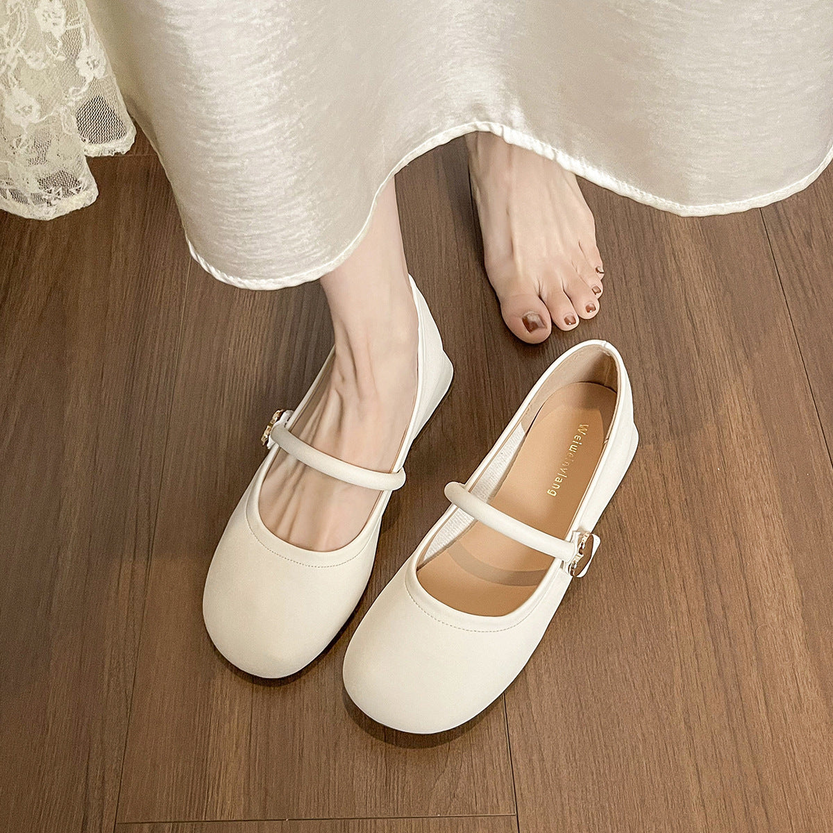 Women's Fashion Buckle Low Block Casual Mary Jane Shoes-RAIIFY