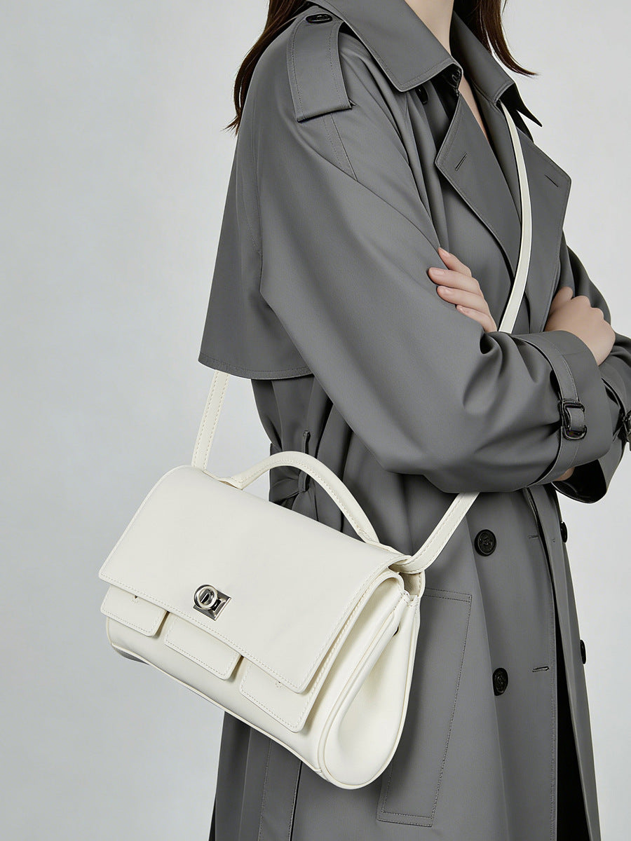 Women's Leather Small Square Handbag Shoulder Crossbody Bag-RAIIFY