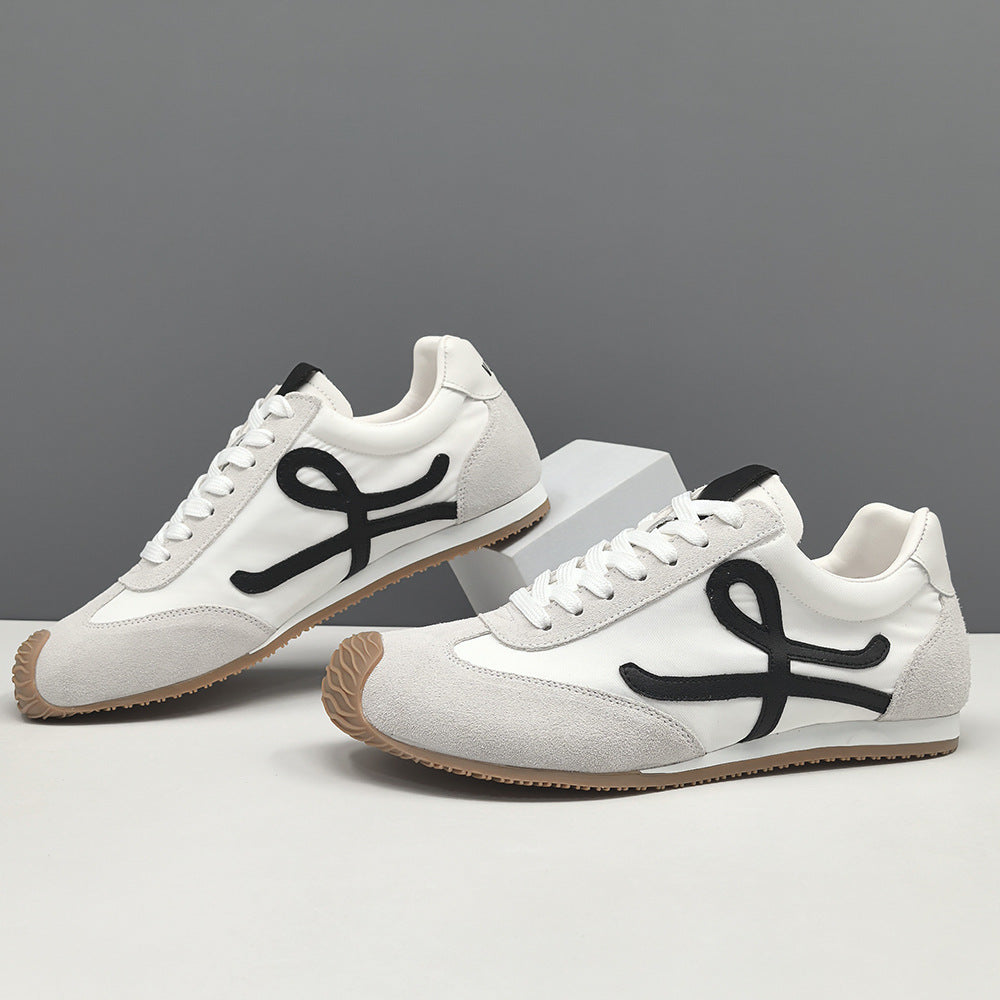 Men Stylish Patchwork Canvas Suede Flat Casual Sneakers-RAIIFY