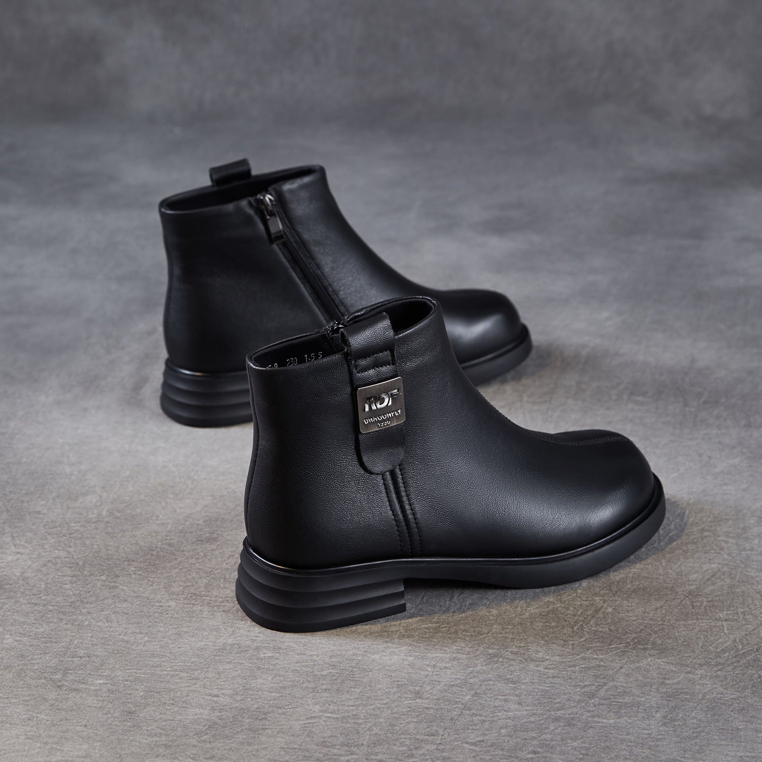 Women's Minimalist Soft Leather Furred Ankle Boots-RAIIFY