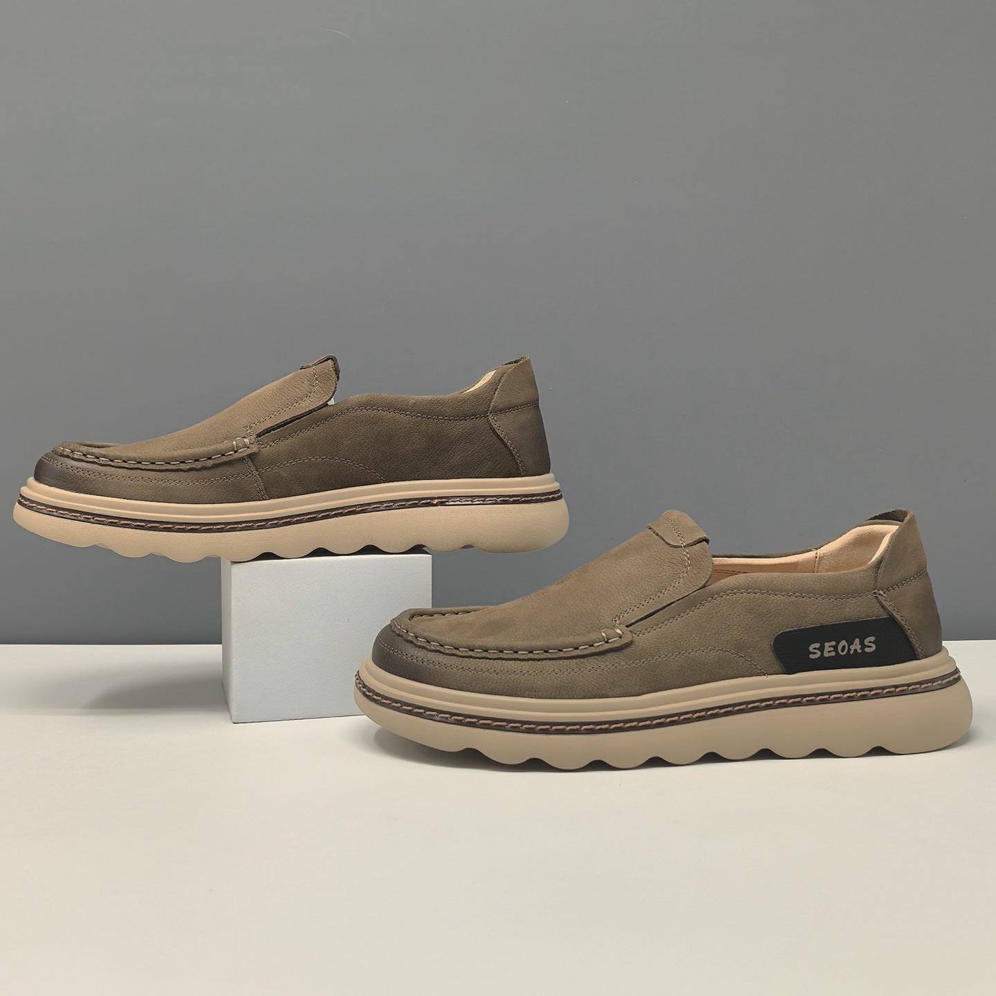 Men's Retro Leather Casual Slip-on Loafers-RAIIFY