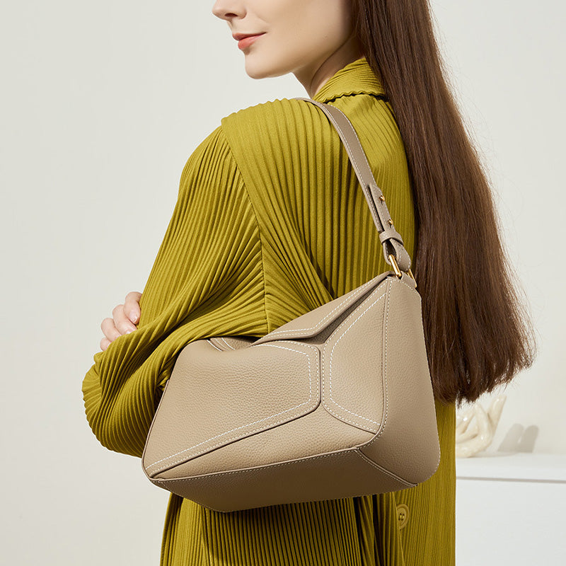 Women Minimalist Fashion Leather Shoulder Bag-RAIIFY