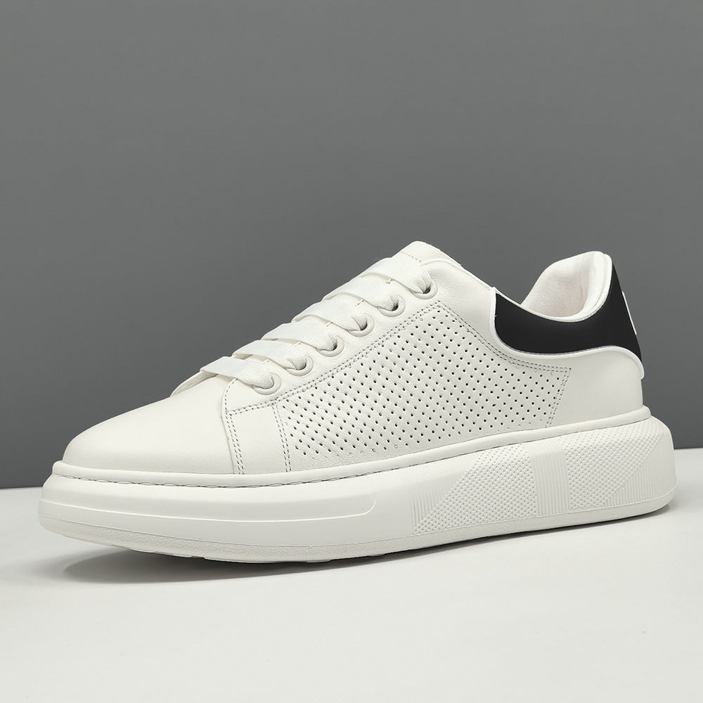 Men's Fashion Breathable Leather Flat Court Sneakers-RAIIFY