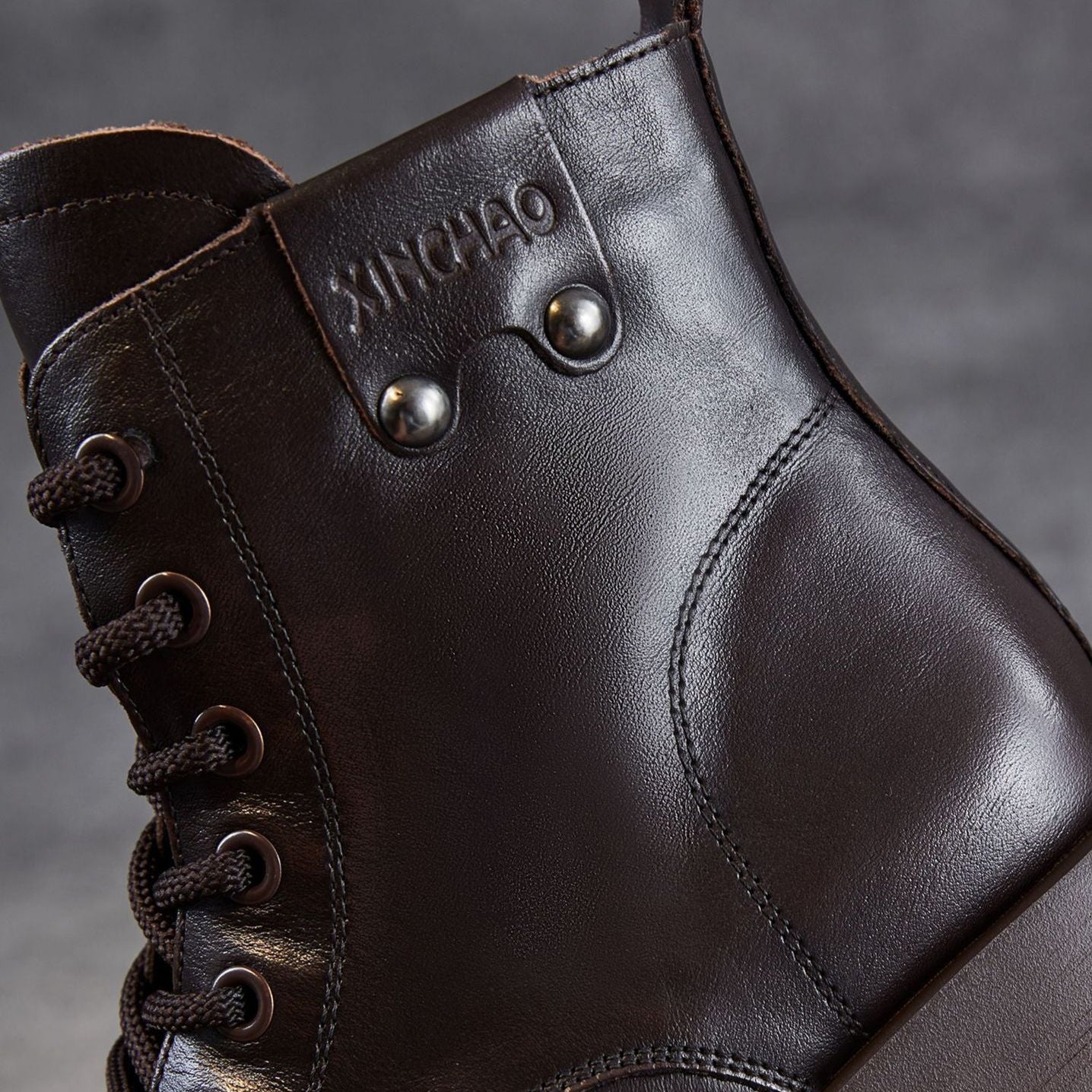 Women's Vintage Plain Leather Platform Boots-RAIIFY