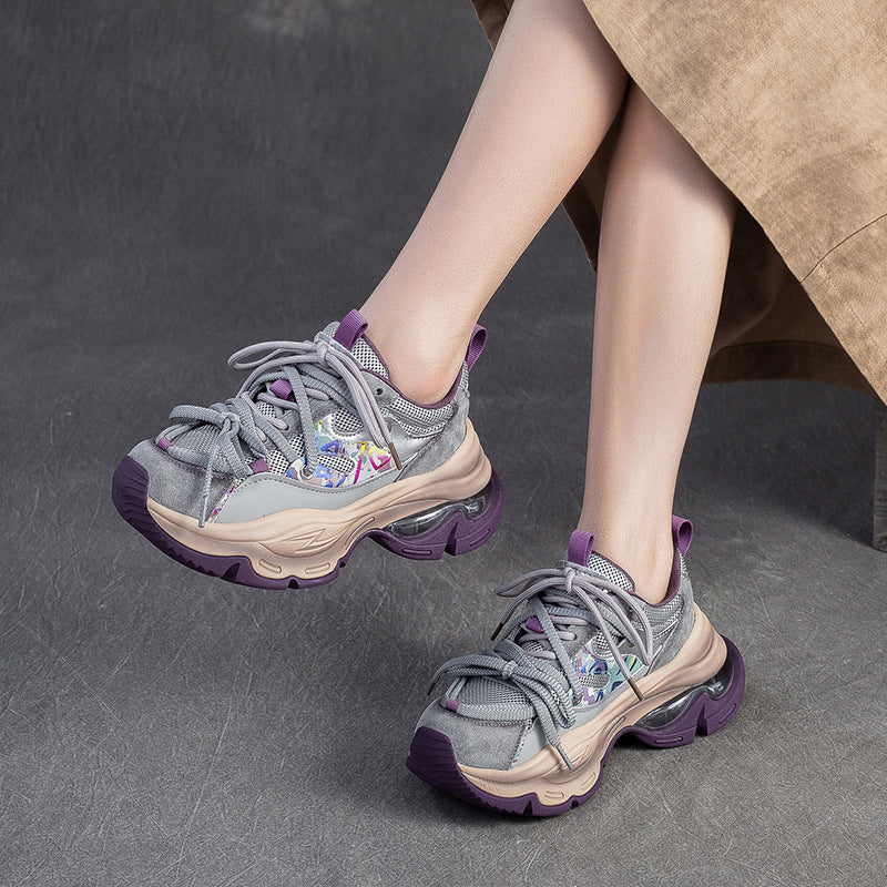 Women's Fashion Color-Blocked Breathable Platform Sneakers-RAIIFY