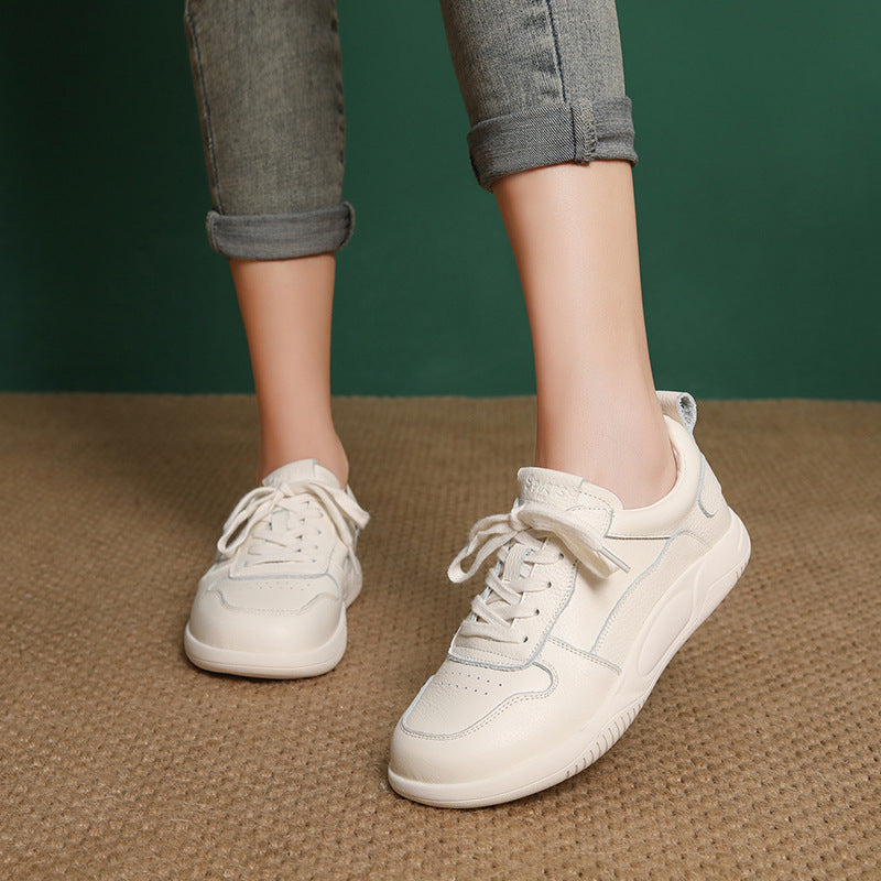 Women's Fashion Plain Quilted Leather Casual Shoes-RAIIFY