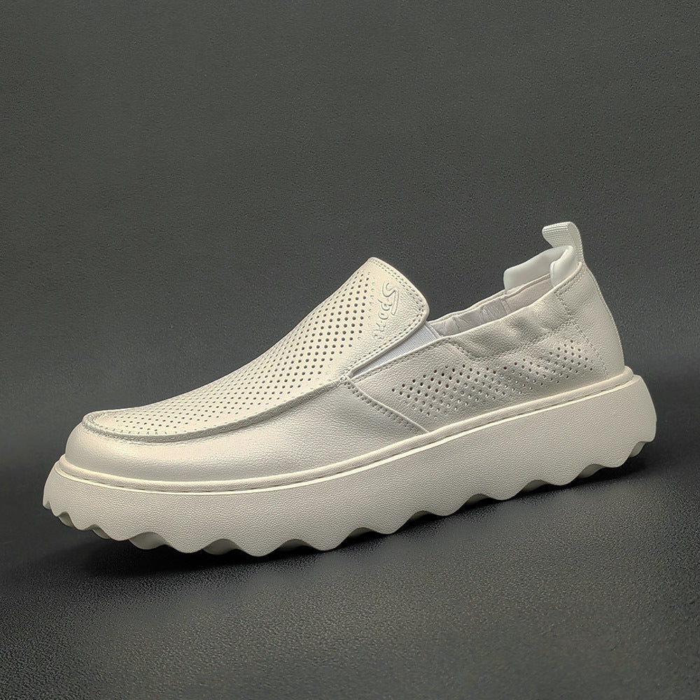 Men Summer Breathable Hollow Leather Casual Loafers-RAIIFY