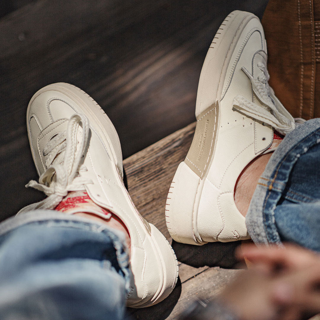 Men's Fashion Embroidery Quilted Leather Casual Shoes-RAIIFY