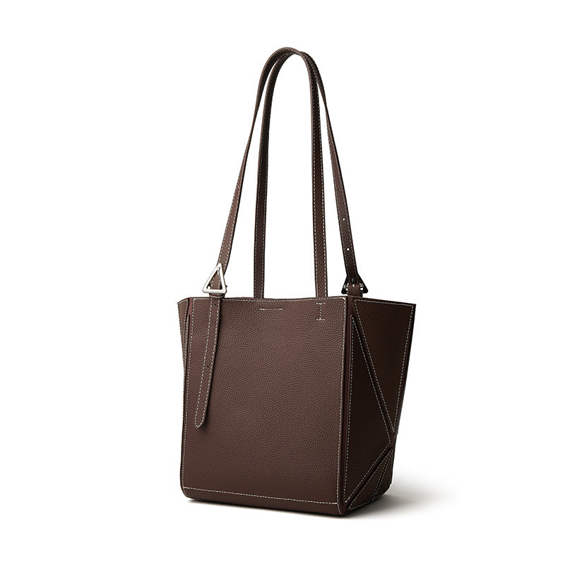 Women’s Fashion Leather Convertible Geometric Tote Bag-RAIIFY