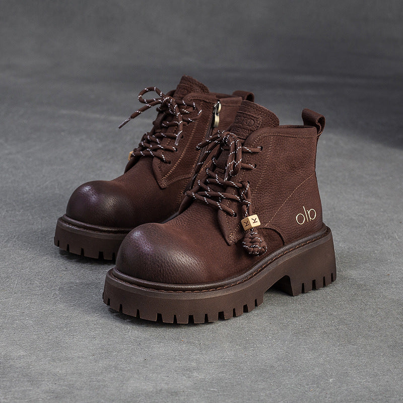 Women's Retro Quilted Leather Winter Furred Snow Boots-RAIIFY