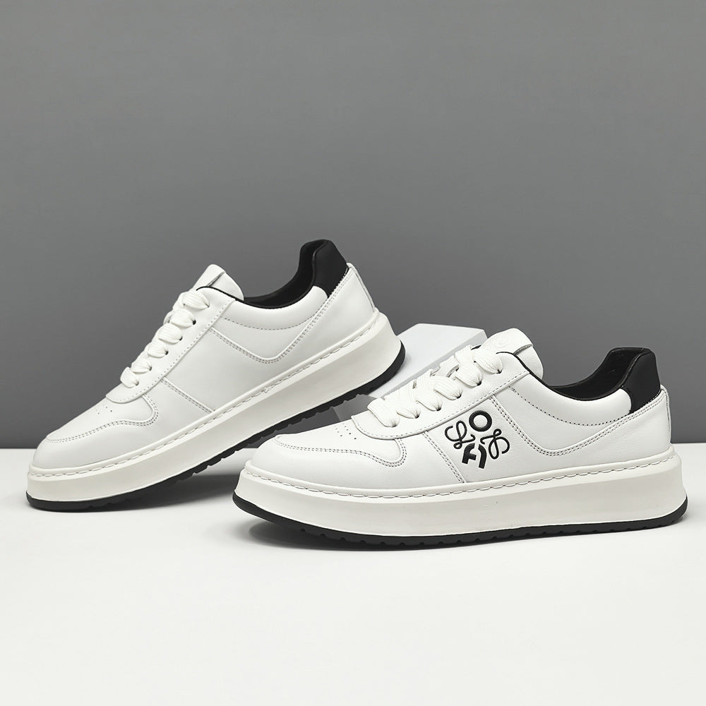 Men Fashion Quilted Leather Breathable Flat Sneakers-RAIIFY