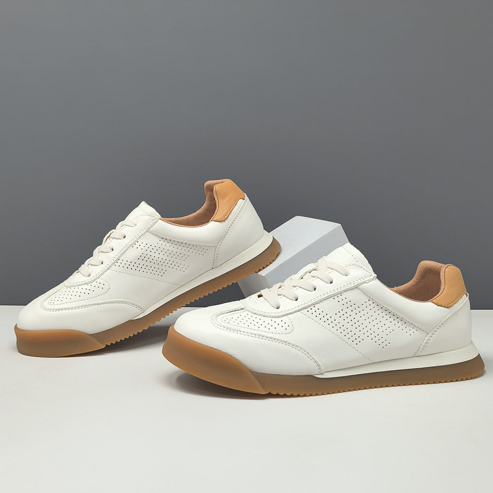 Men's Minimalism Quilted Breathable Leather Casual Shoes-RAIIFY