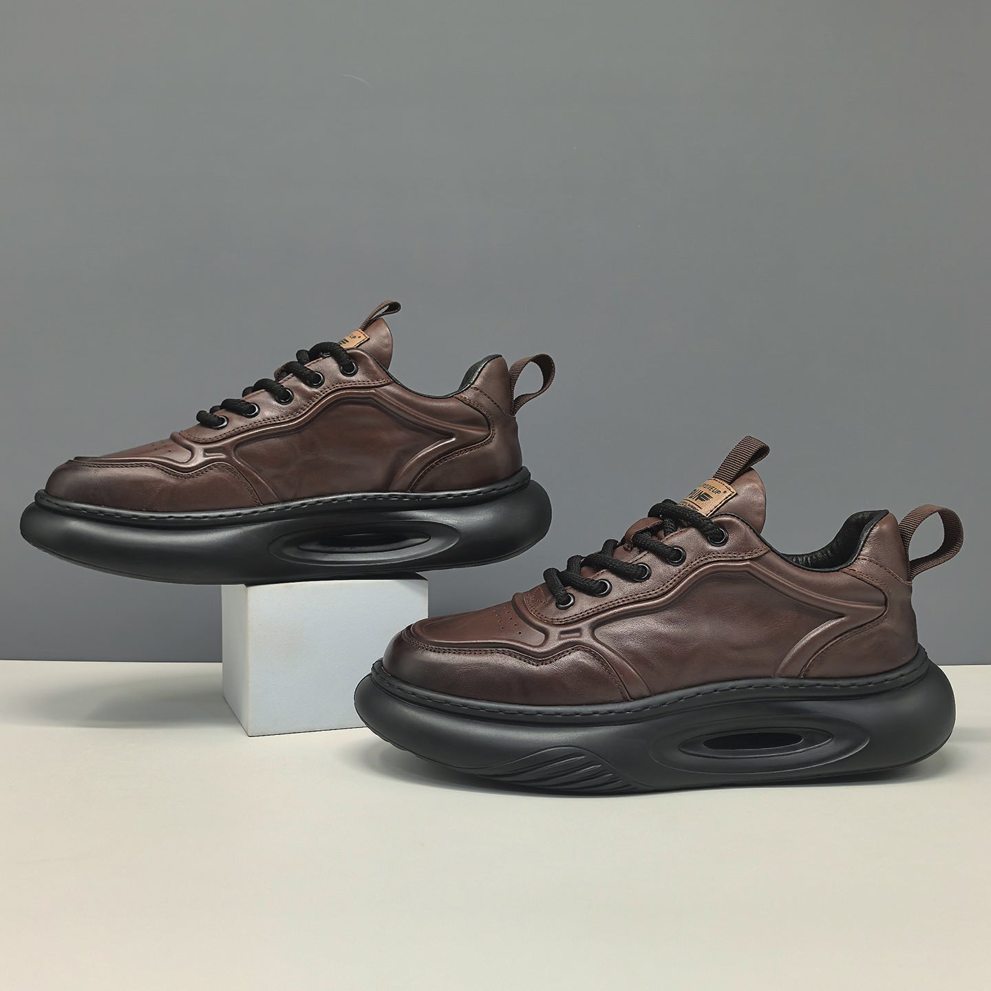 Men's Retro Plain Leather Simple Casual Shoes-RAIIFY