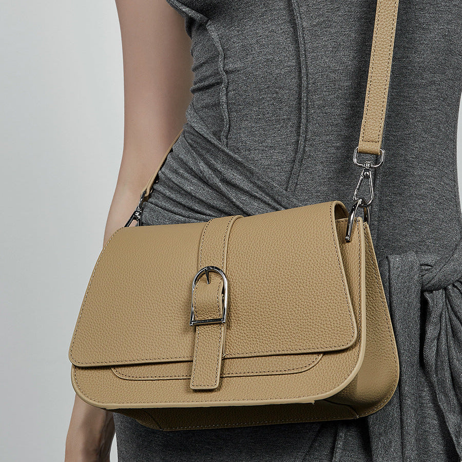 Women's Stylish Plain Leather Satchel Bag-RAIIFY