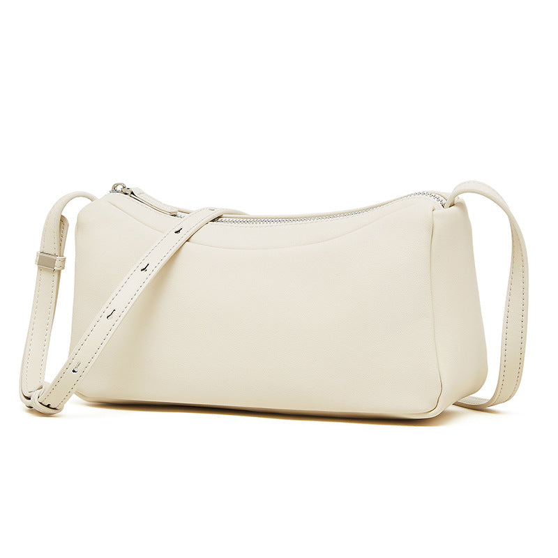 Women's Soft Plain Leather Casual Cross Body Bag-RAIIFY