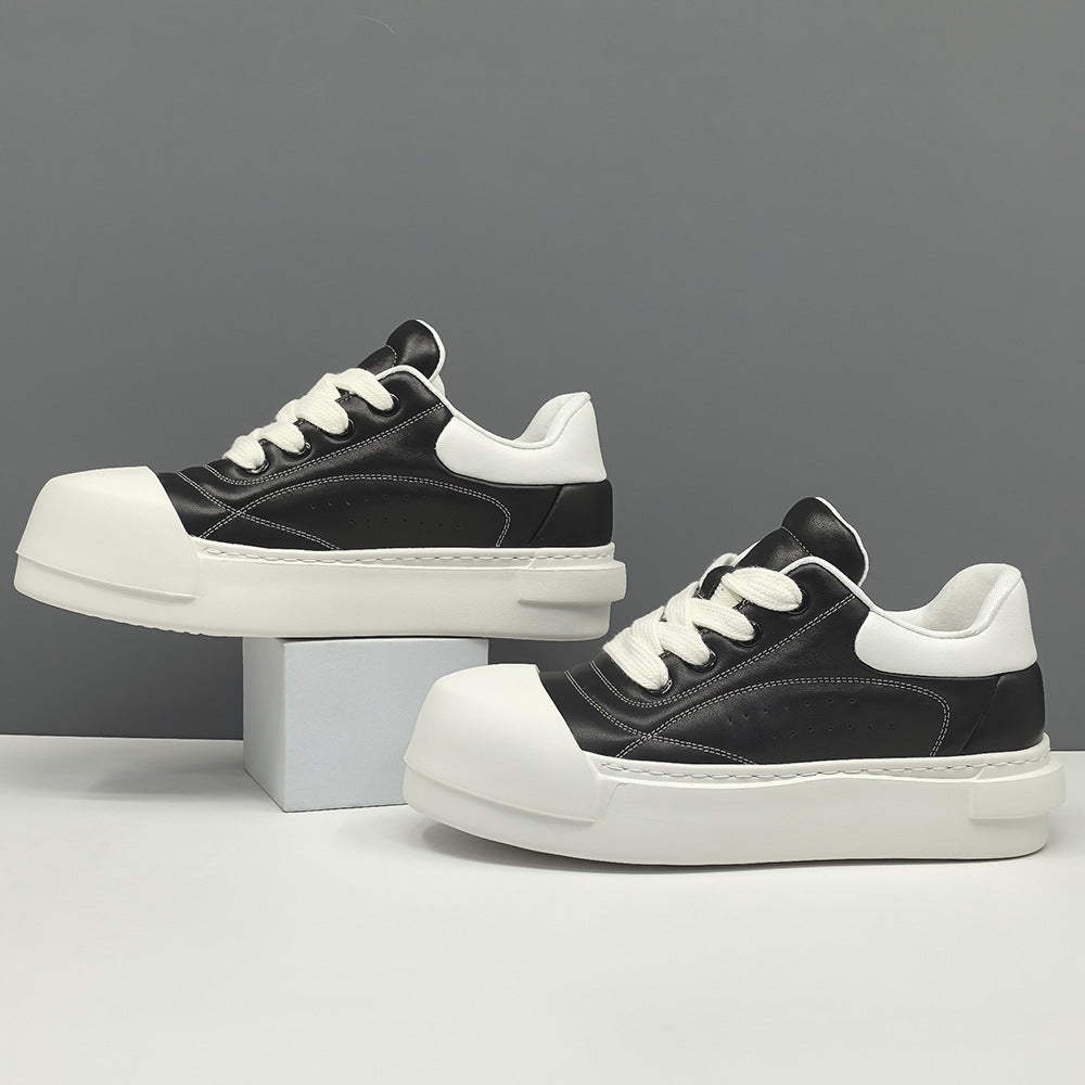 Men Minimalism Solid Quilted Leather Casual Sneakers-RAIIFY