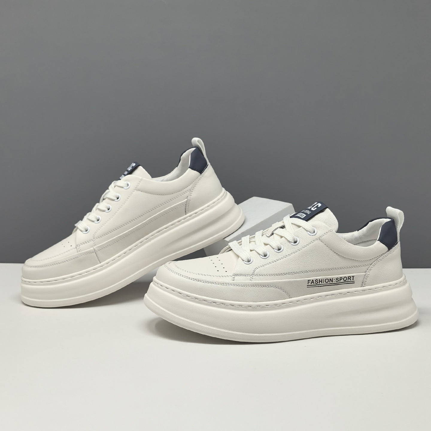 Men's Fashion Quilted Leather Flat Casual Sneakers-RAIIFY