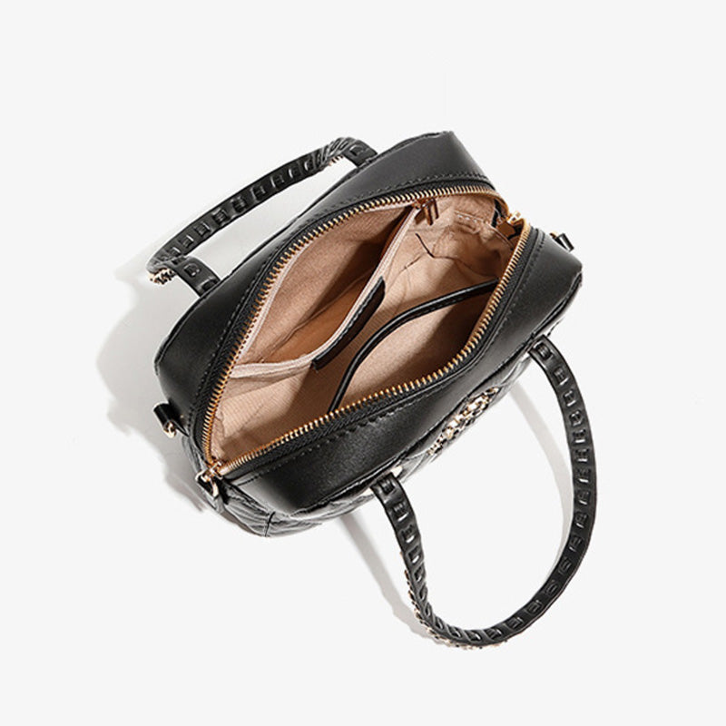 Women's Stylish Quilted Leather Clain Strap Cross Body Bag-RAIIFY