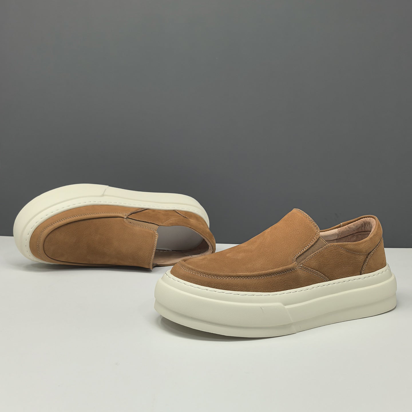 Men's Leather Minimalist Casual Slip-on Loafers-RAIIFY