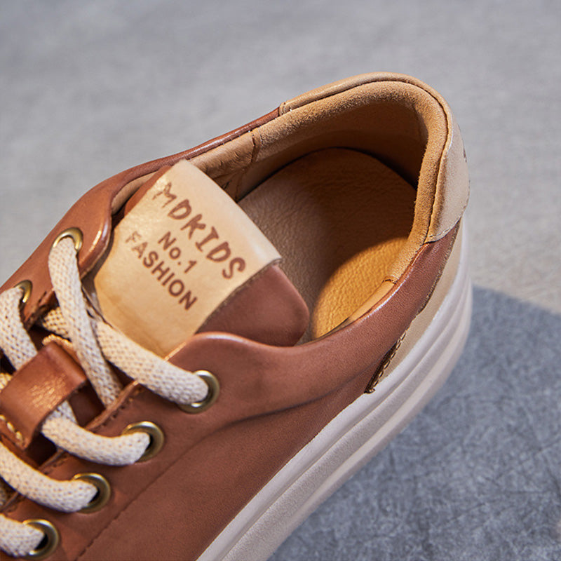 Women Stylish Leather Thick Soled Casual Shoes-RAIIFY