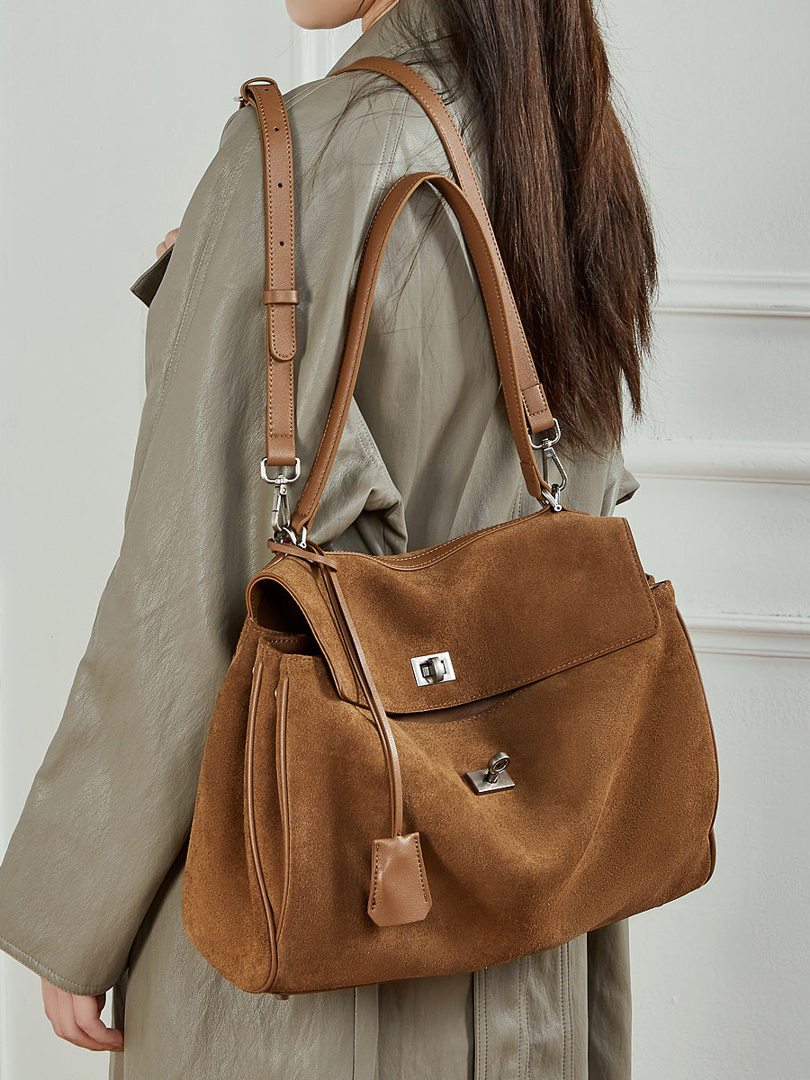 Women’s Vintage Suede Leather Rodeo Tote Bag-RAIIFY