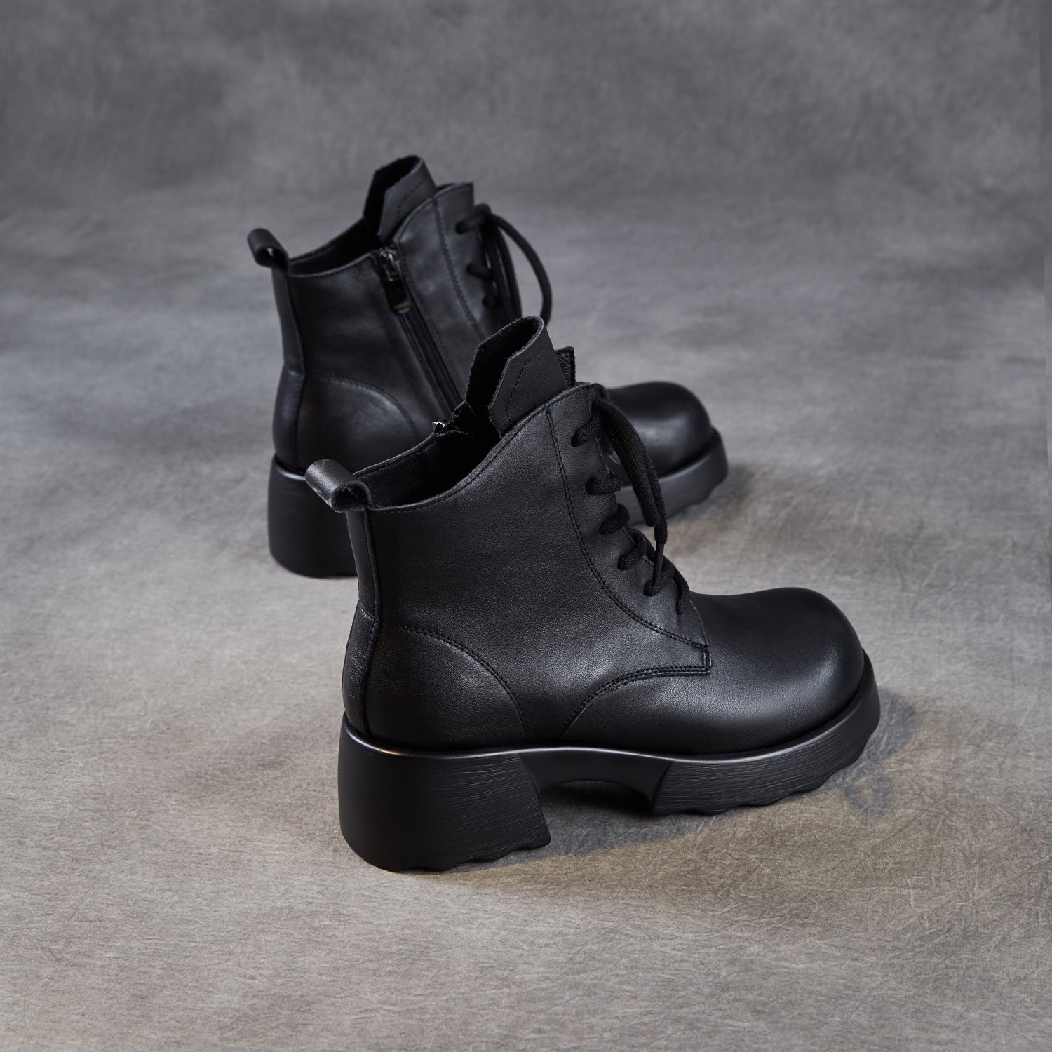 Women's Soft Breathable Leather Low Heel Ankle Boots-RAIIFY