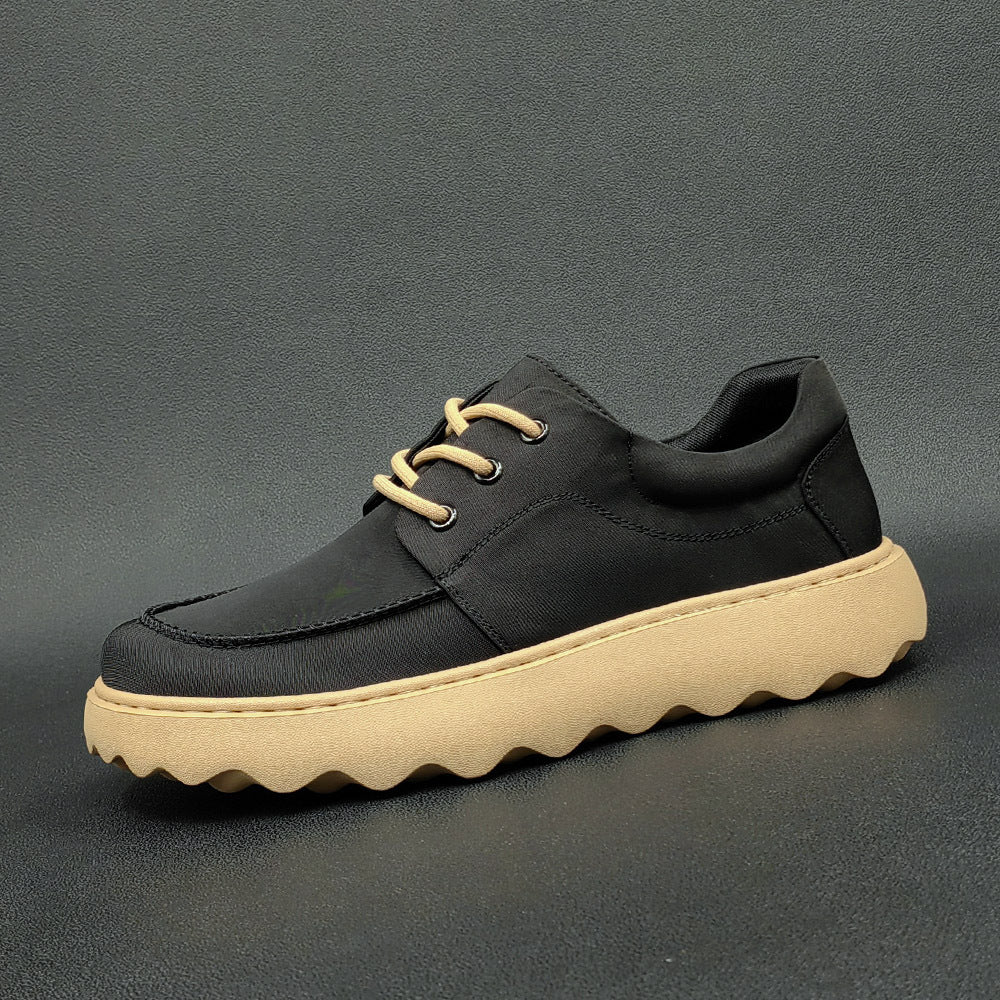 Men Casual Soft Canvas Lug Sole Casual Shoes-RAIIFY