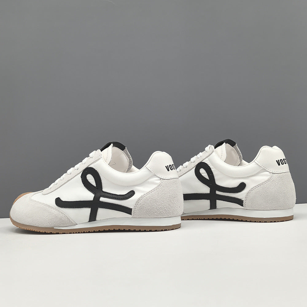 Men Stylish Patchwork Canvas Suede Flat Casual Sneakers-RAIIFY