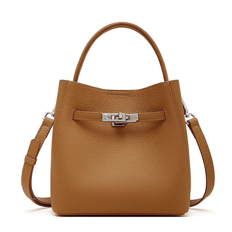 Women's Fashion Leather Mini Bucket Bag-RAIIFY